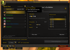 Quick Post settings