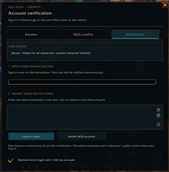 Account verification
