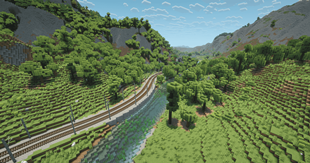 Dual tracks along a valley