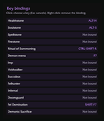 Key bindings — UI preview