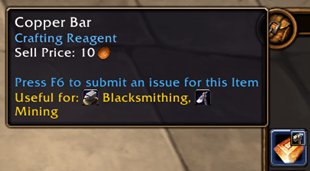 Item tooltips and useful profession materials