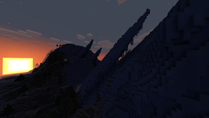 The Sun Rises in front of the Shattered Glacier