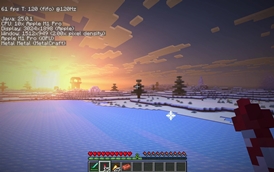 Sunset lighting over a snowy landscape