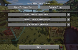 Sound Zones Selection Menu