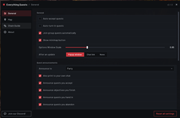 Options Menu - General Tab