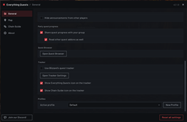 Options Menu - General Tab (Bottom)