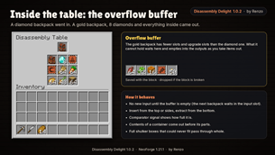 Inside the table: input, nine outputs and the overflow buffer