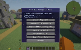 Dawnstar Management Menu Display
