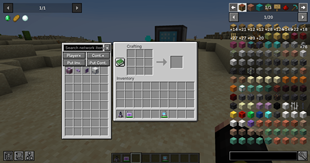 AE2 network sidebar in a crafting screen