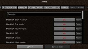 JCraft Extras Stand Blacklisting