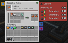 Assembly Table Screen with Lasers