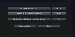 When you open the menu, you’ll see separate entries for Scroll Up, Scroll Down, and Middle Mouse Click.