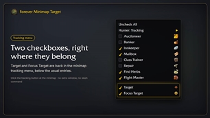 Two checkboxes in the tracking menu