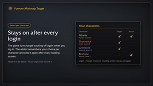 Saved per character