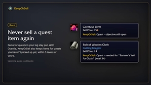 Never sell a quest item again
