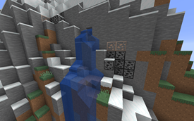Ores next to a water spring