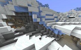A cave in a snowy mountain