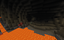 Ores in a deepslate cave