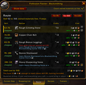 Route to your target, with costs and how far your gold goes