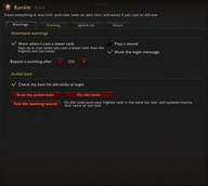 Warnings Menu