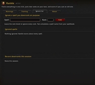 Lower rank ignore list