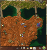 In a battleground, with the queue status in the button row