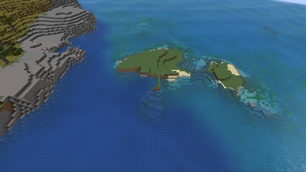 Clear water around an island