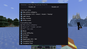 F3 Hide menu