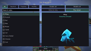 Mob spawn block