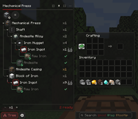 Crafting tree beside the crafting table