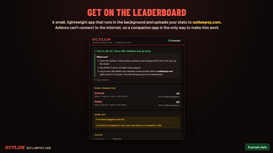 Get on the leaderboard: the free Outlaw app runs quietly in the background
