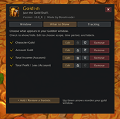 Customizable Gold Statistics
