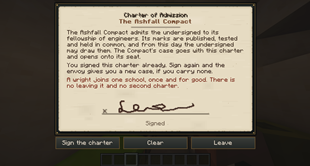 Signing screen