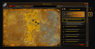 RestedXP instructions in the Adventure tab
