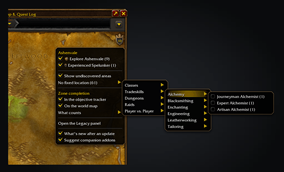 The Legacy map menu with tick boxes to track challenges, grouped by type