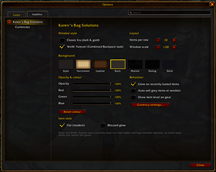 Options menu overview