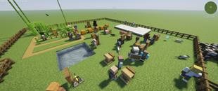 MCA villagers working during the day