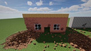 Round craters and a cracked wall