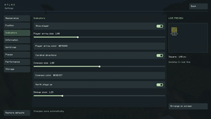 Atlas - Settings -> Indicators