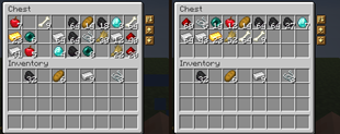 A chest before and after sorting
