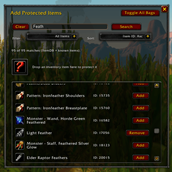 Add Item to Protection List UI