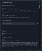 Script execution options