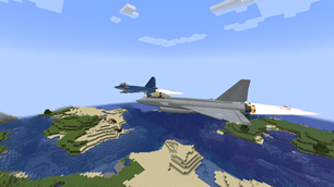 Eurofighter Typhoon and F-2 over the coast