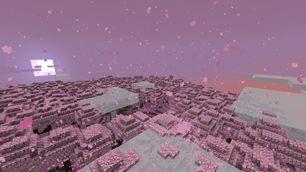 Realm of Dreams dimension - pink expanse under a violet sky