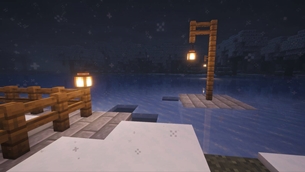 Docks on a frosty night