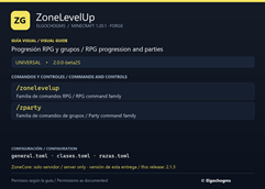ZoneLevelUp — Commands & controls / Comandos y controles