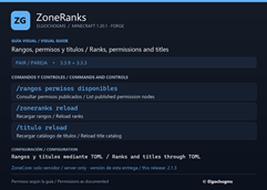 ZoneRanks — Commands & controls / Comandos y controles