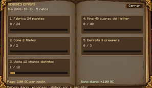 Daily missions and progress / Misiones diarias y progreso
