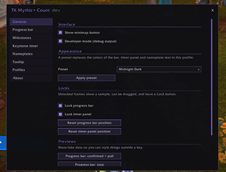 Settings window