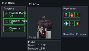 Gun Menu & Upgrades